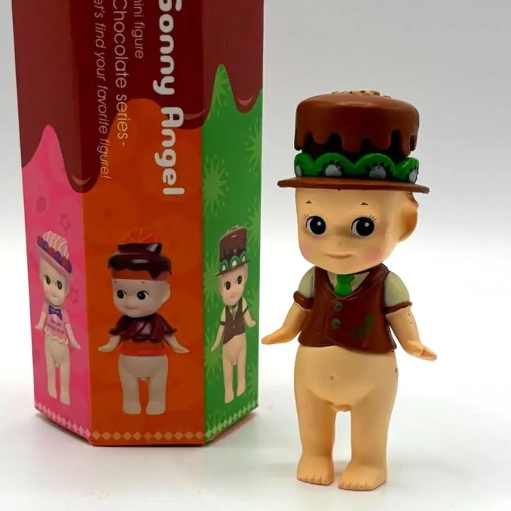 New Kawaii Cupid Angel Mini Figure in Kiwi Chocolate Costume, Cute Toy, Gift